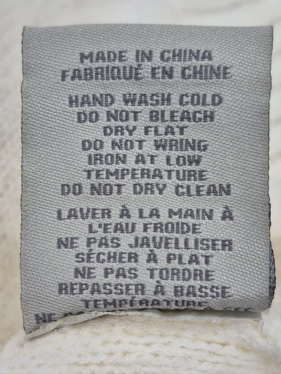 Charlie Paige turtleneck sweater women's small cream beige colorblock fringe - Picture 11 of 12